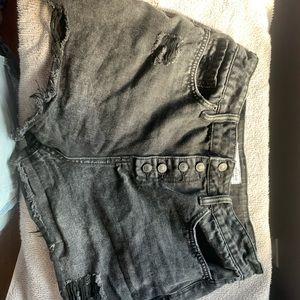 Black jean shorts